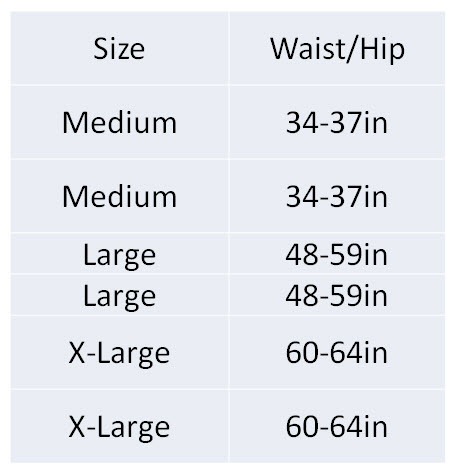 tena super briefs sterile chart